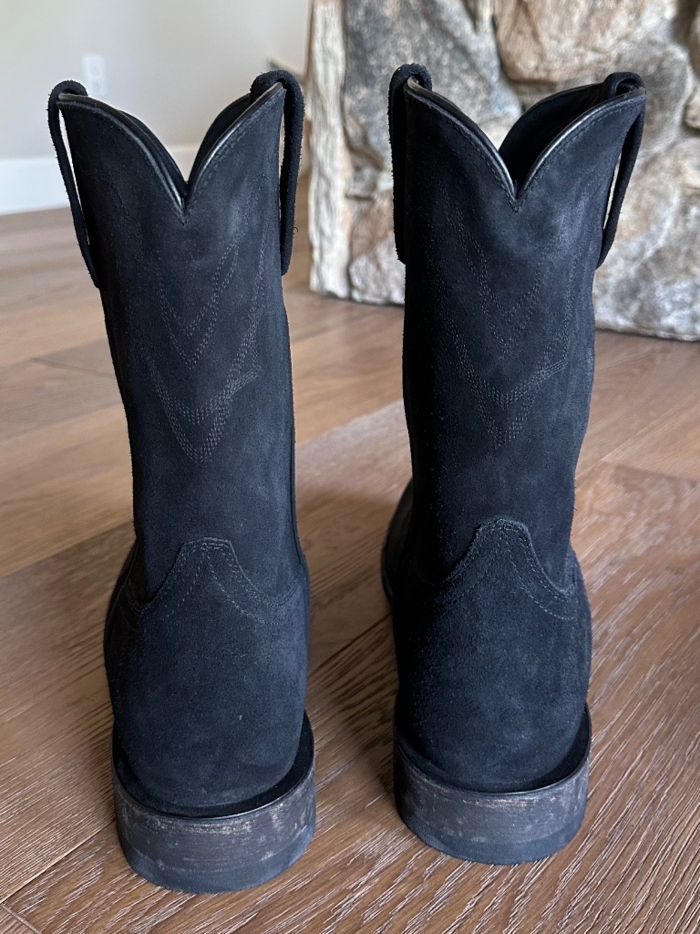 Ariat Downtown Stonewashed Suede Western Cowboy Boots Men’s 13D Black - Picture 4 of 12